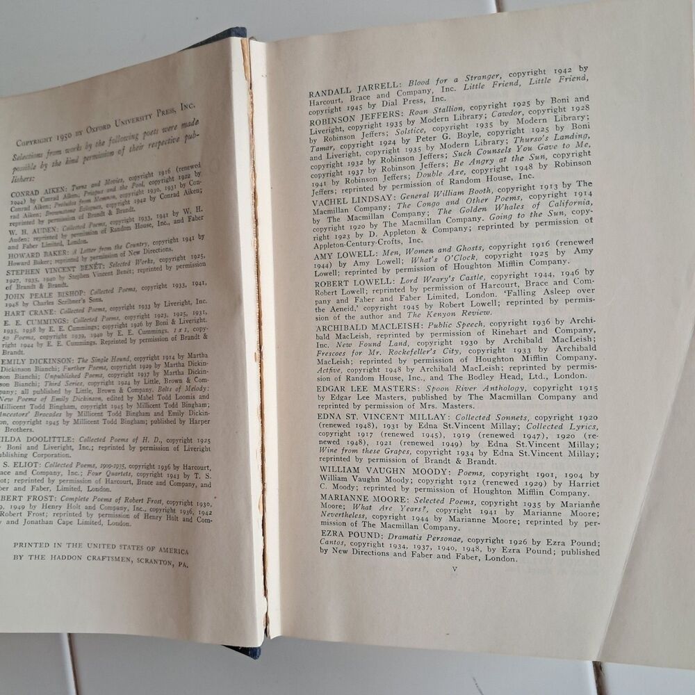 Lot of 2 Vintage Poetry Book Blue Red Hardbacks: Oxford Books of American Verse - Picture 6 of 7